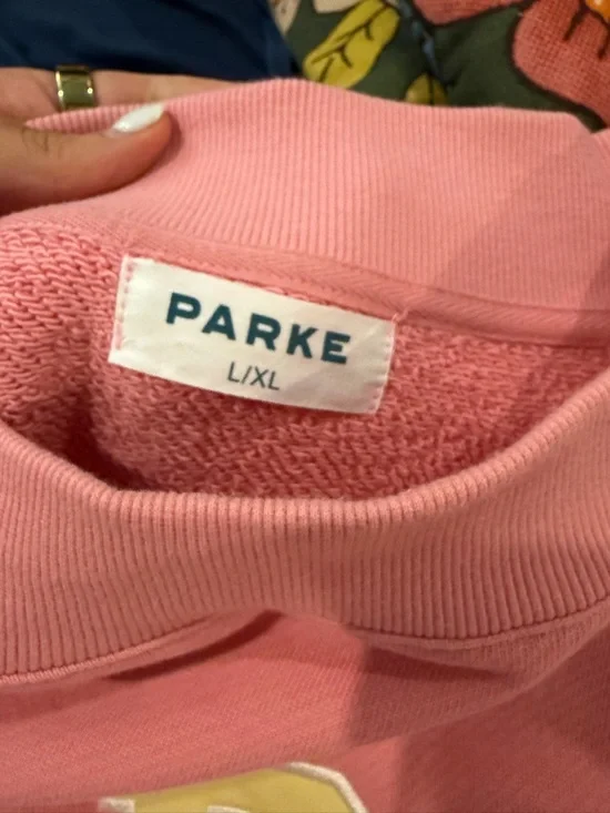 Parke L/XL Summerland Heritage Varsity Mockneck Sweatshirt 🩷💛 - Picture 3 of 3